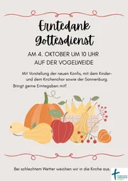 Einladung zum Erntedankgottesdienst